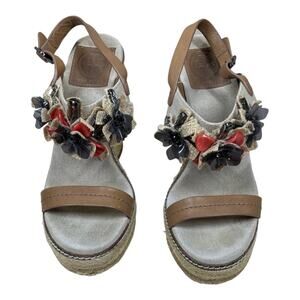 Tory Burch Mallory Lin Natural Wedge Espadrille Sandal